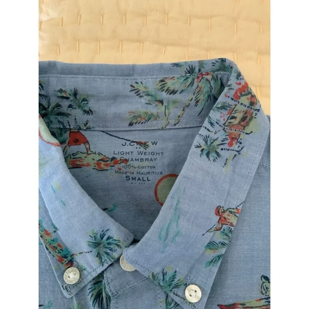 J. Crew, Island , chambray,‎ button-down shirt, size small